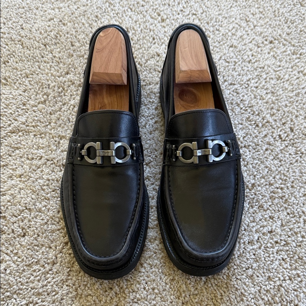 Sophisticated Black Leather Slip-On Loafers